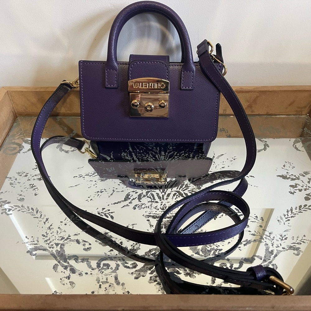 Valentino by Mario Valentino Poppy Bonbonniere Crossbody Bag in Rare Dark Purple